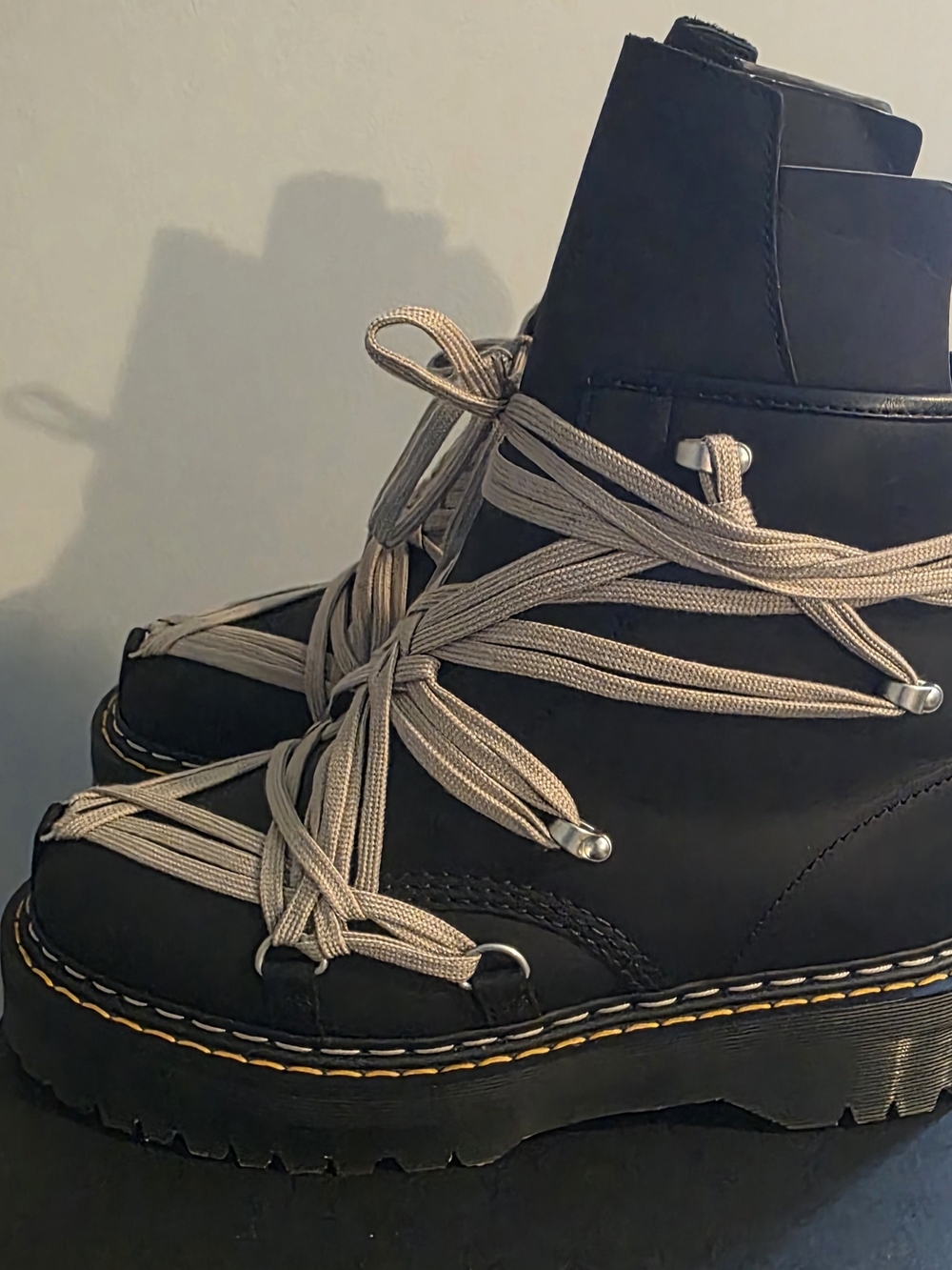 RICK OWENS+DR MARTENS 1460 MEGALACE QUAD RO - Picture 6 of 11